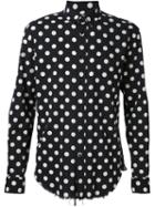 Saint Laurent Polka Dot Shirt, Men's, Size: 37, Black, Cotton/viscose