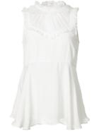 Cinq A Sept Pleated Bib Top, Women's, Size: Small, White, Silk