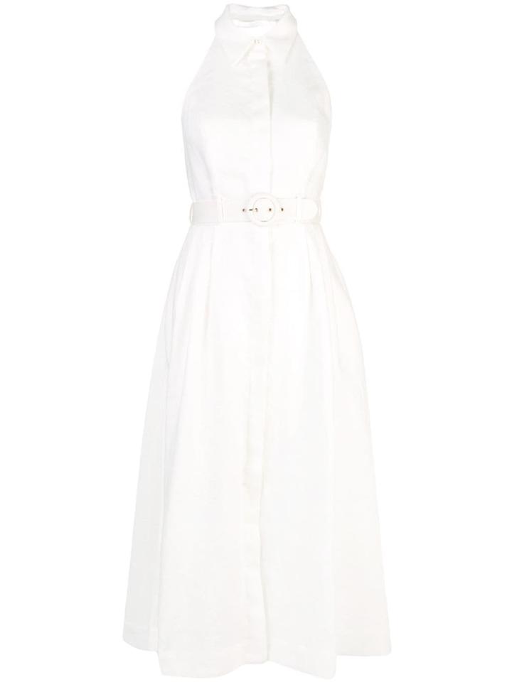 Zimmermann Primrose Belted Shirt Dress - White