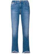 Frame Denim Cropped Raw Edge Jeans - Blue