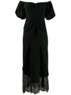 Self-portrait Off The Shoulder Lace Dress - Black
