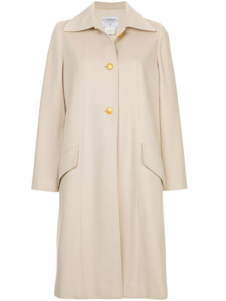 Chanel Pre-owned Cashmere Midi Coat - White