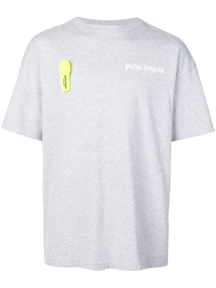 Palm Angels Alarm Appliqué T-shirt - Grey