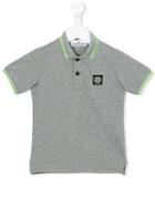 Stone Island Kids Logo Patch Polo Shirt, Boy's, Size: 10 Yrs, Grey