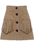 Miu Miu Houndstooth Check Skirt - Green
