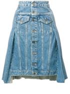 Levi's: Made & Crafted Button Denim Skirt - Blue