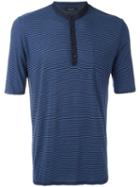 Roberto Collina Striped Polo Shirt, Men's, Size: 52, Blue, Silk/viscose/cotton