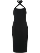 Christian Siriano Halter-neck Midi Dress - Black