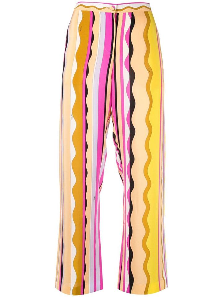 Emilio Pucci Striped Straight Trousers - Multicolour