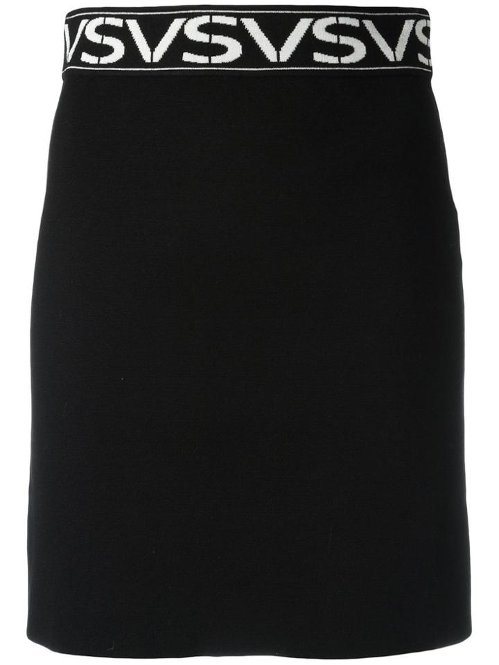 Versus Logo Intarsia Skirt - Black