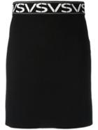 Versus Logo Intarsia Skirt - Black