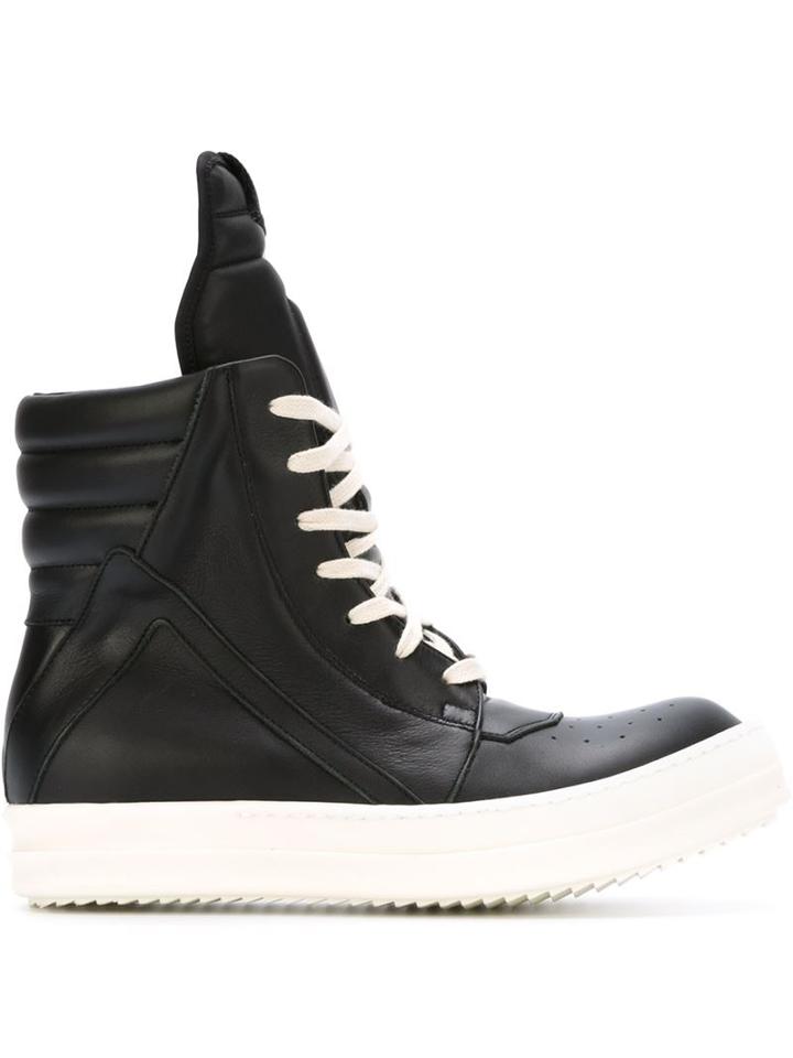 Rick Owens Geobasket Hi-top Sneakers, Women's, Size: 36, Black, Calf Leather/leather/rubber