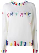 Mira Mikati Don't Worry Crew Neck Sweater, Women's, Size: 40, White, Merino