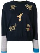 Stella Mccartney Embroidered Colour Block Sweater - Blue
