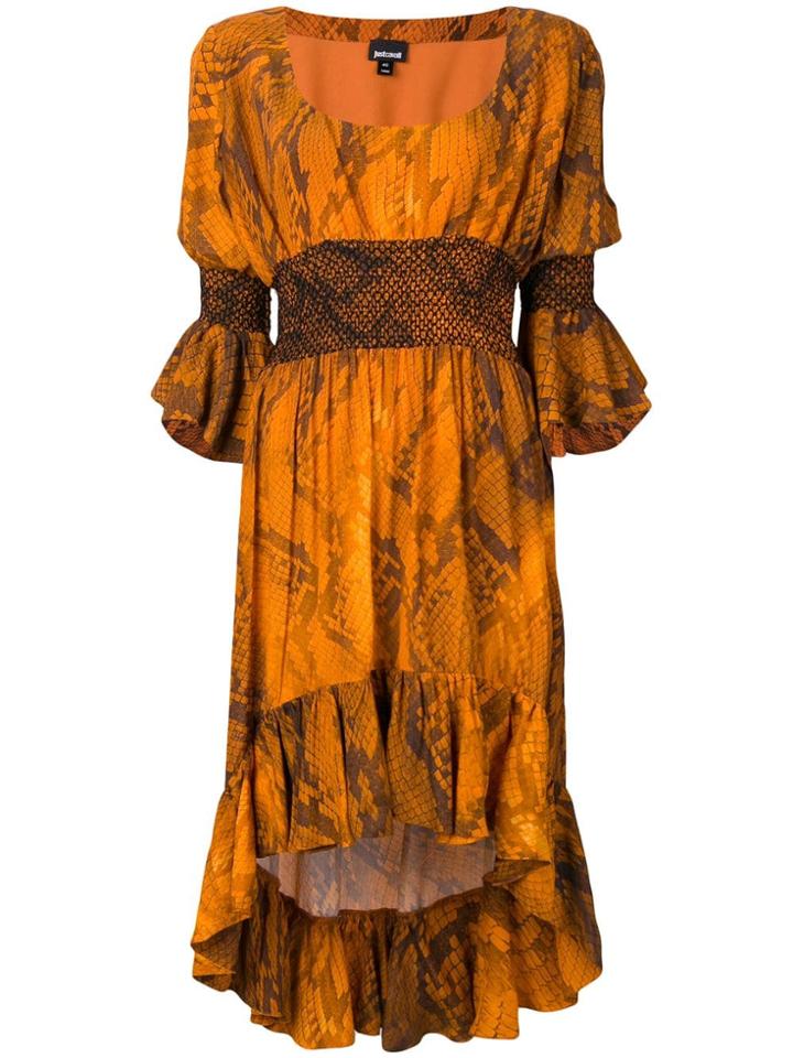 Just Cavalli Ruffled Asymmetric Dress - Orange