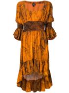 Just Cavalli Ruffled Asymmetric Dress - Orange
