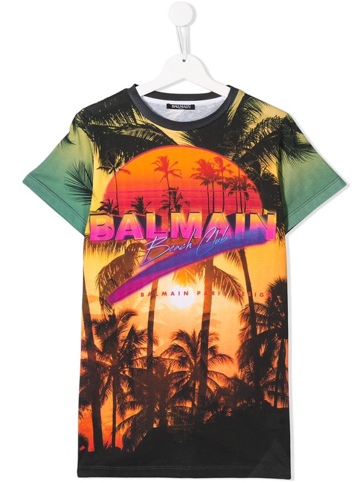 Balmain Kids Teen Sunset T-shirt - Yellow