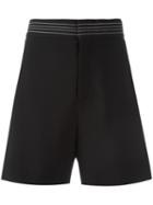 Chloé Stripe Cady Shorts, Women's, Size: 38, Black, Acetate/viscose/cotton/silk