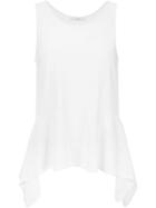 Astraet Knit Panel Tank Top, Women's, White, Cotton/nylon