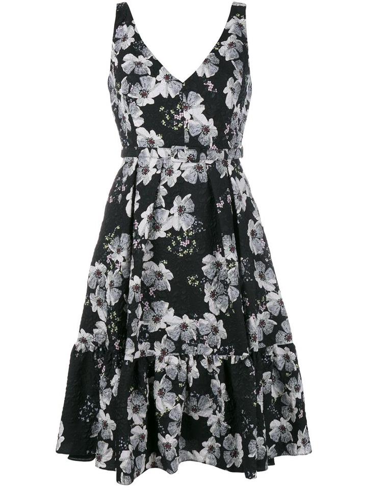 Erdem Embossed Flared Dress, Women's, Size: 10, Black, Polyester/polyamide/silk