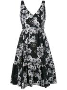 Erdem Embossed Flared Dress, Women's, Size: 10, Black, Polyester/polyamide/silk