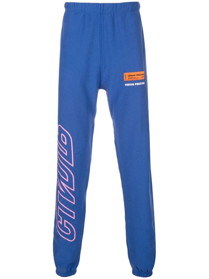 Heron Preston Logo Print Track Pants - Blue