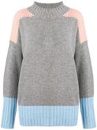 Chinti & Parker Cashmere Mesh Knit Sweater - Grey