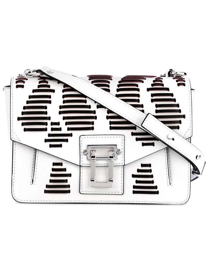 Proenza Schouler - Stripe Detail Shoulder Bag - Women - Calf Leather - One Size, White, Calf Leather