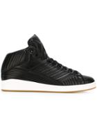 Alexander Mcqueen Ribbed Hi-top Sneakers, Men's, Size: 40, Black, Leather/rubber