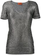 Missoni - Metallic (grey) Knitted Top - Women - Polyester/rayon - 42, Polyester/rayon