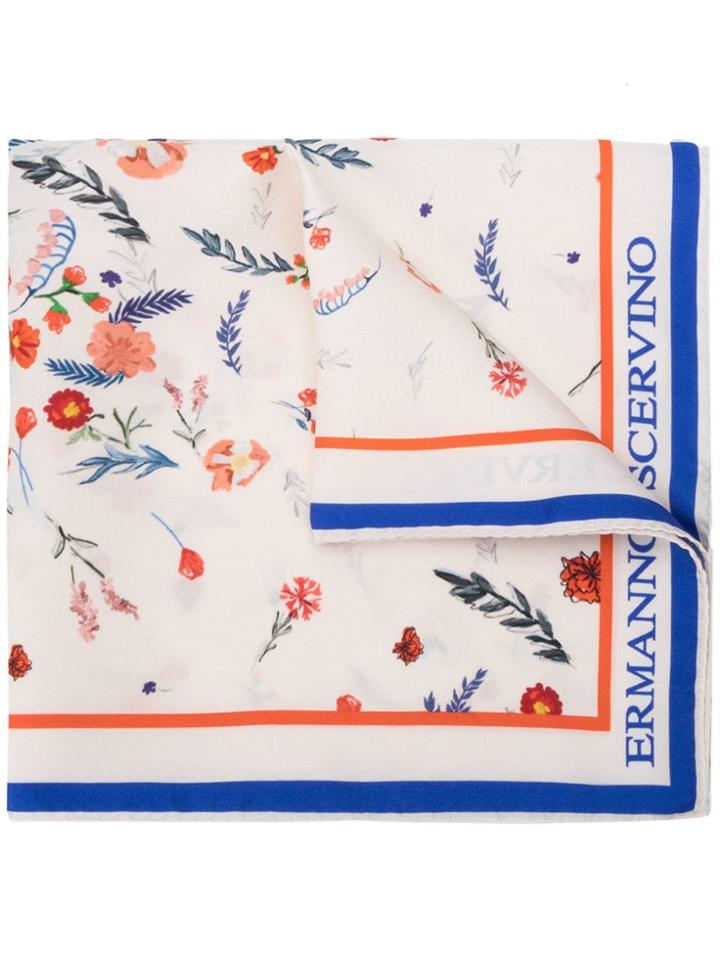Ermanno Scervino Floral Print Foulard - White