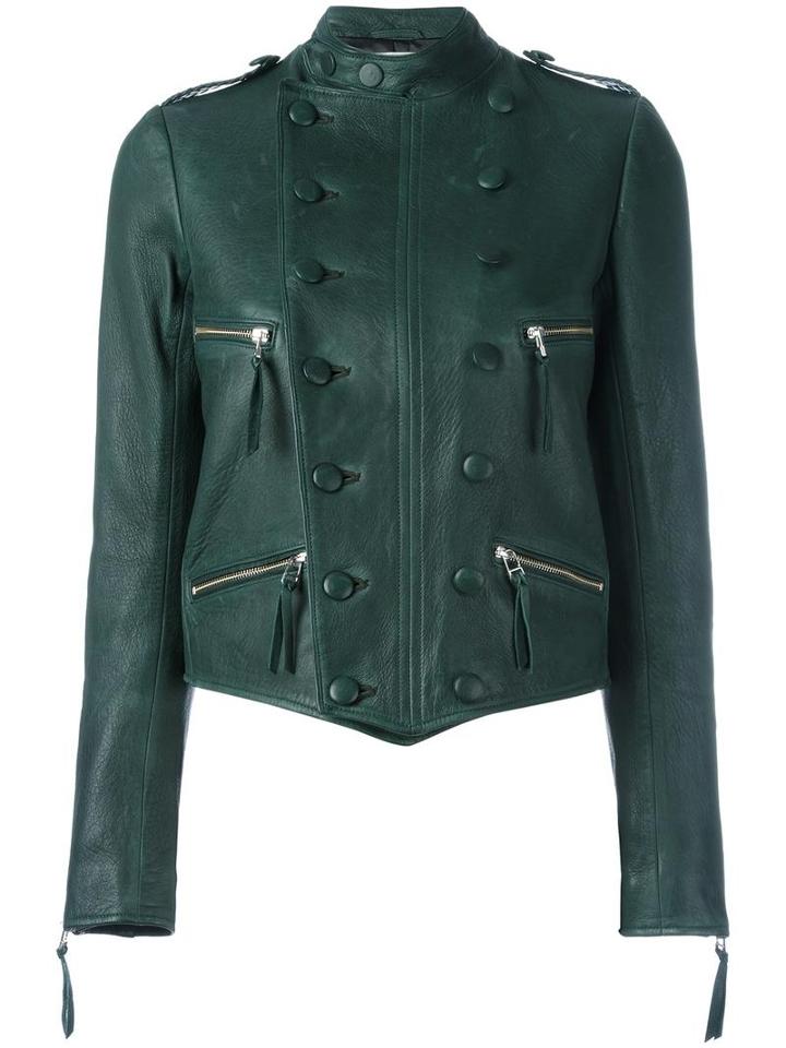 Faith Connexion - Double Breasted Jacket - Women - Lamb Skin/polyester - 38, Green, Lamb Skin/polyester