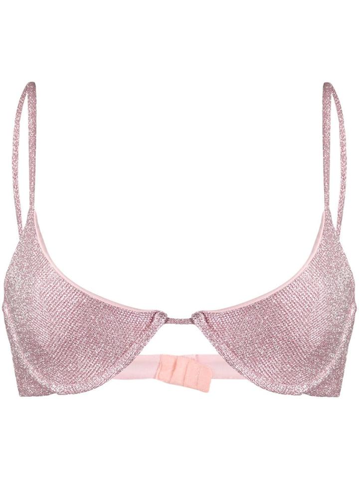 Danielle Guizio Lure Bikini Top - Pink