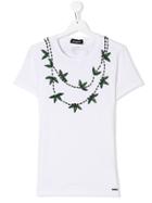 Dsquared2 Kids Leaf Embroidered T-shirt - White