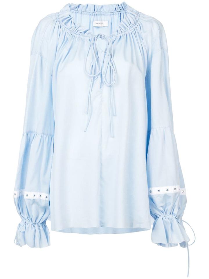 Marques'almeida Oversized Gathered Blouse - Blue