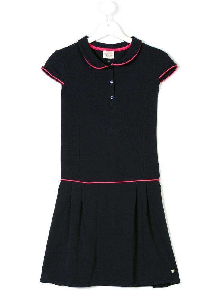 Armani Junior Teen Contrast-piped Dress - Blue