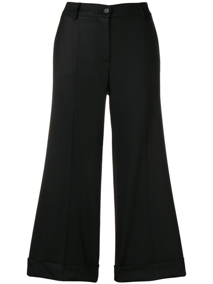 P.a.r.o.s.h. Cropped Wide Leg Trousers - Black