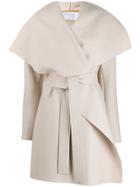 Harris Wharf London Belted Single-breasted Coat - Neutrals