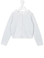 Charabia Floral Collar Cardigan, Size: 10 Yrs, White