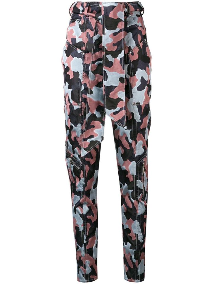 Talbot Runhof Tapered Camouflage Print Trousers - Black