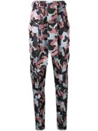 Talbot Runhof Tapered Camouflage Print Trousers - Black
