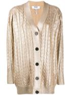 Msgm Cable Knit Cardigan - Gold