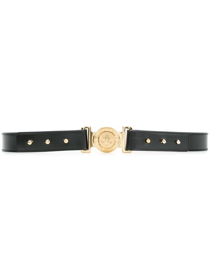 Balmain Adjustable Logo Crest Belt - Black
