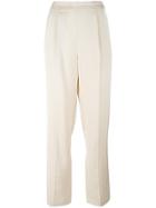 Vince Pleated Straight Trousers - Nude & Neutrals