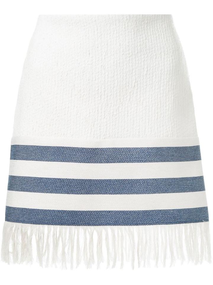 Christopher Esber Tailored Towel Tassel Mini Skirt, Women's, Size: 6, Nude/neutrals, Cotton/acrylic/viscose