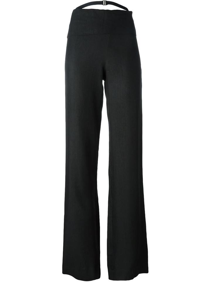 Erika Cavallini High-waisted Trousers, Women's, Size: 40, Black, Linen/flax/viscose