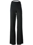 Erika Cavallini High-waisted Trousers, Women's, Size: 40, Black, Linen/flax/viscose