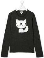 Karl Lagerfeld Kids Cat Print T-shirt - Grey