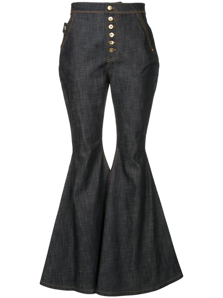 Ellery Ophelia Wide Leg Flare Jeans - Blue
