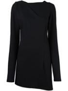 Ann Demeulemeester Short Asymmetric 'blackjack' Dress, Women's, Size: 40, Black, Virgin Wool/nylon/spandex/elastane